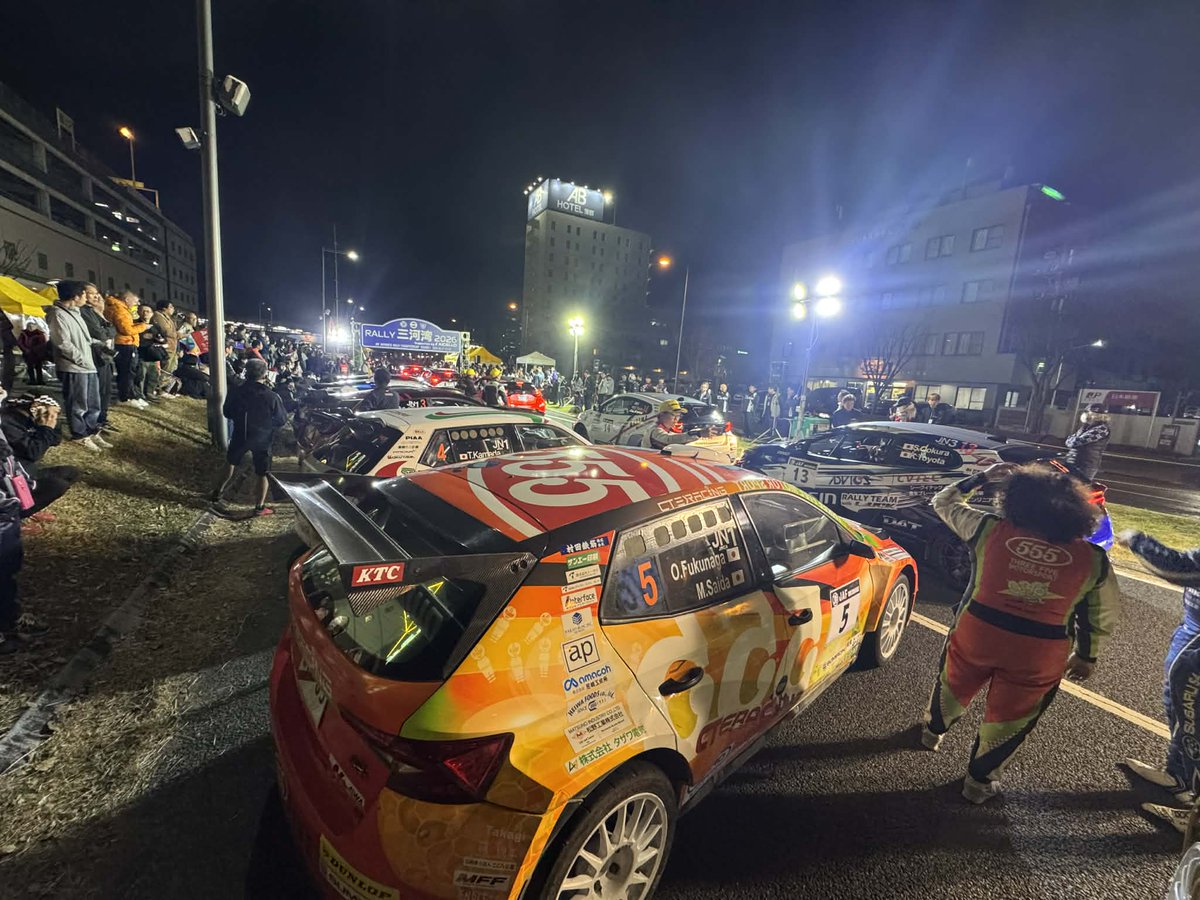 全日本ラリー #ラリー三河湾 蒲郡駅前ではラリー車両が集まり