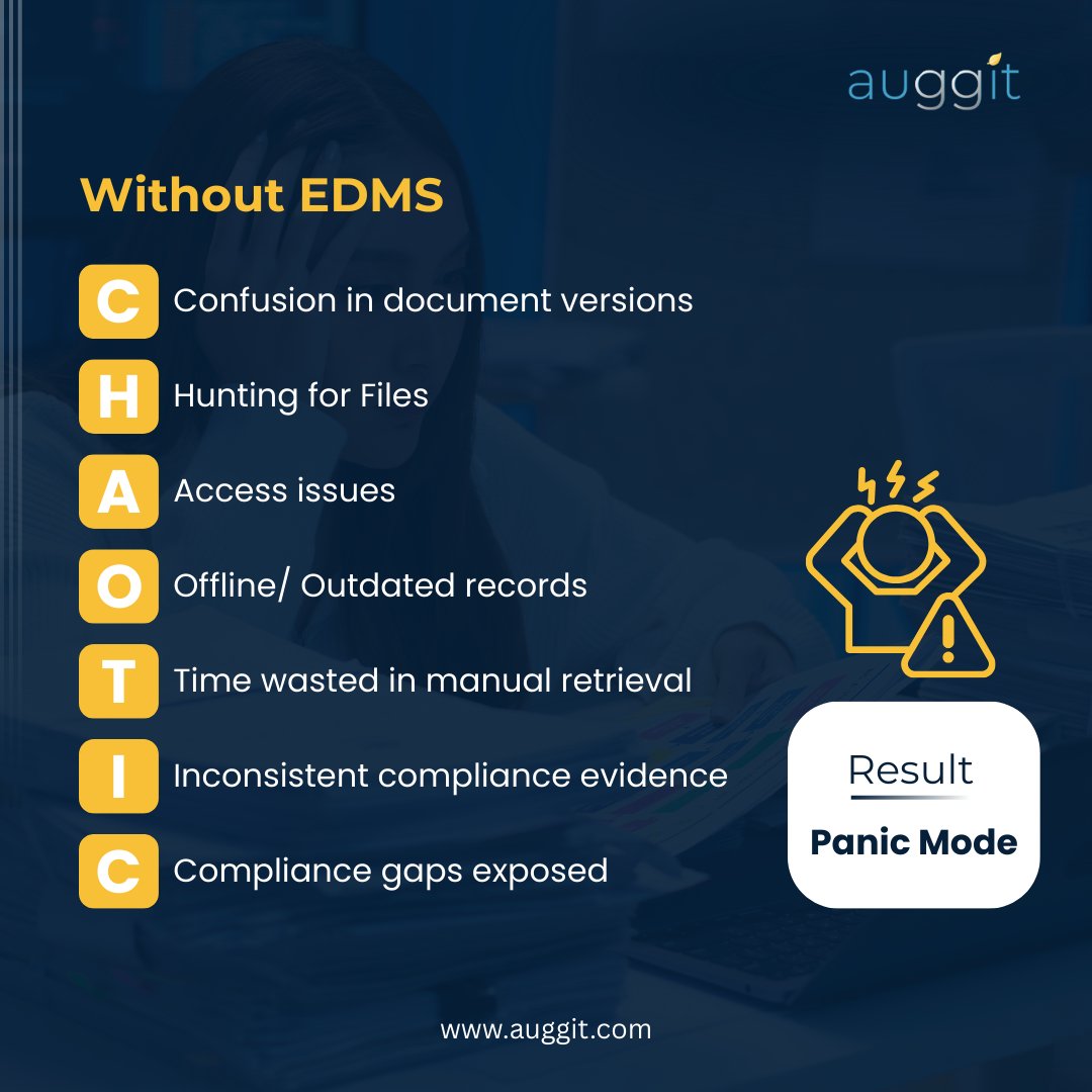 auggit_'s tweet photo. Audit day shouldn’t be chaos. With Auggit EDMS, every document is centralized, traceable, and audit‑ready. 🔐📂
 #Auggit #EDMS #Compliance #DocumentManagement #AuditReady #RiskManagement https://t.co/WbdA3FAtK3