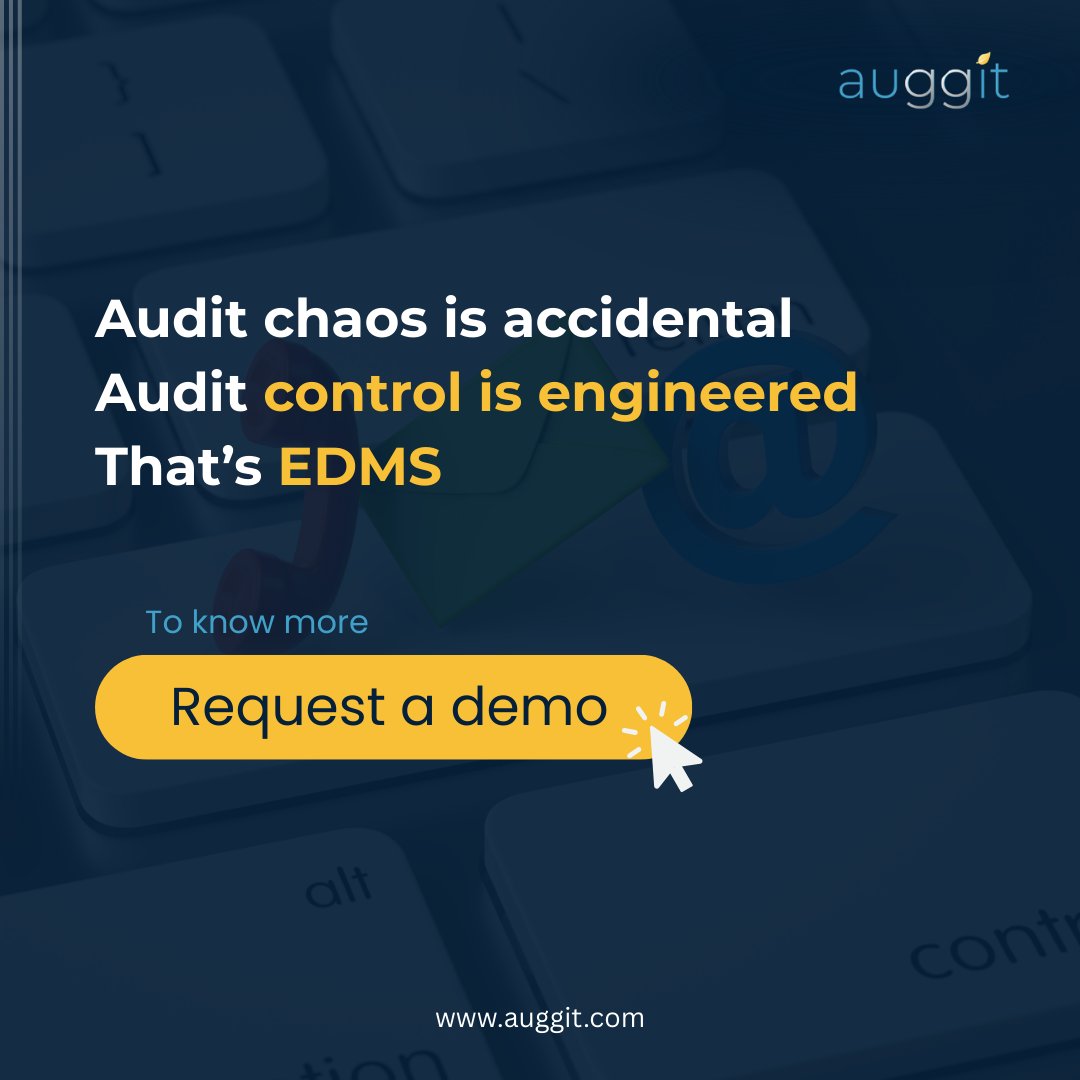 auggit_'s tweet photo. Audit day shouldn’t be chaos. With Auggit EDMS, every document is centralized, traceable, and audit‑ready. 🔐📂
 #Auggit #EDMS #Compliance #DocumentManagement #AuditReady #RiskManagement https://t.co/WbdA3FAtK3