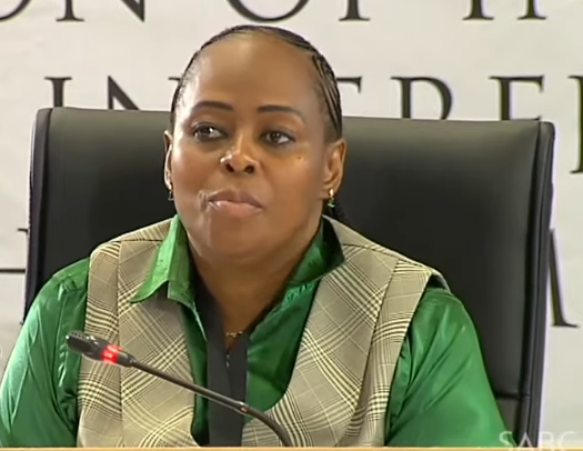 Interesting engagement at the #MadlangaCommission as Matthew Chaskalson slowly circles in on Mrs Linda Louisa Gxasheka and she is trying to anticipate what he is getting. That Skills and Development Tender will surely be linked back to her and cronies! 

Let me watch. Cat Matlala