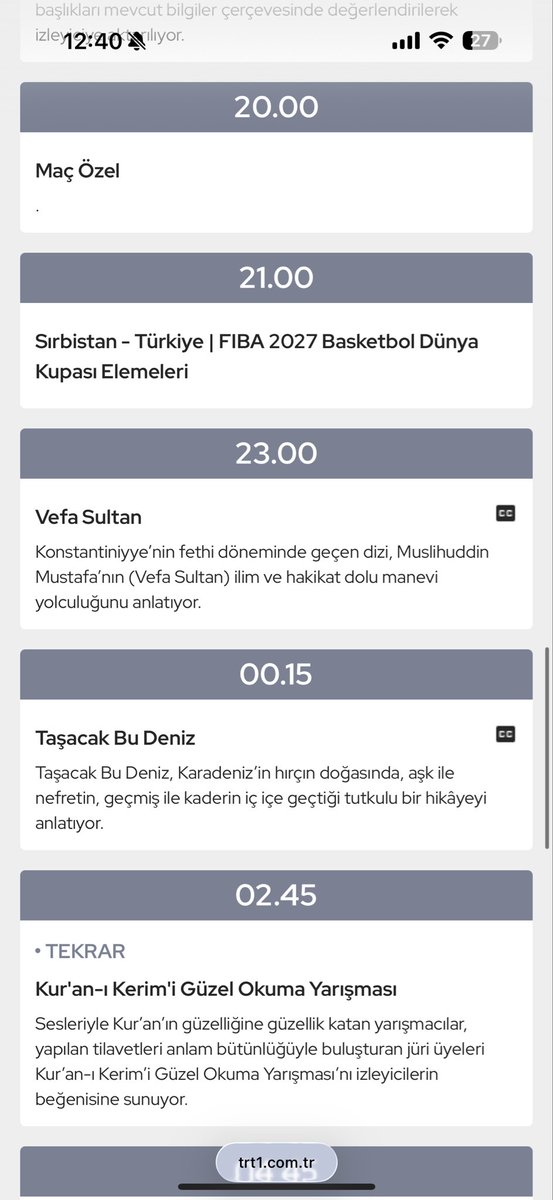 Son dakikada Trt nin bir dünya kanalı varken.Basket maçı 5-6 Reyting alacakken 17 Reyting alan diziyi yayından aldınız.En azından maçtan sonra yeni bölümü yayınlayın.Saat 00.15 teki bölüme tekrar  yazmayıp seyircinin kafasında soru işaretleri oluşuyor #TasacakBuDeniz #OrEl #EsDil
