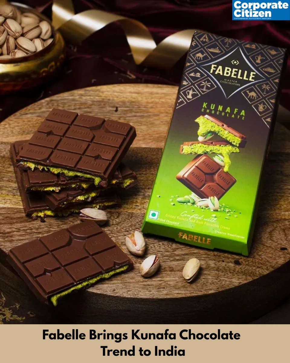 C_CMagazine's tweet image. New from Fabelle: Kunafa Chocolate Collection!
Three fusion bars — Milk Pistachio, Pistachio Dark &amp;amp; Pecan Dark — inspired by the classic Middle Eastern dessert. Global flavour meets luxury chocolate. 

#FabelleChocolates #KunafaChocolate #LuxuryChocolate #FusionDessert