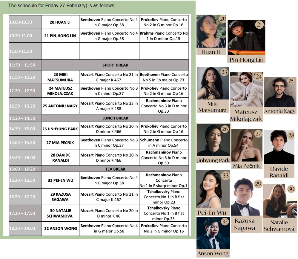 kataruita2009's tweet photo. #Hastings piano competition
Stage1の演奏順と曲目等です
公式HPの曲目情報は日替わりで上書きされて��まう仕様のようです https://t.co/vWT0jfDMN8