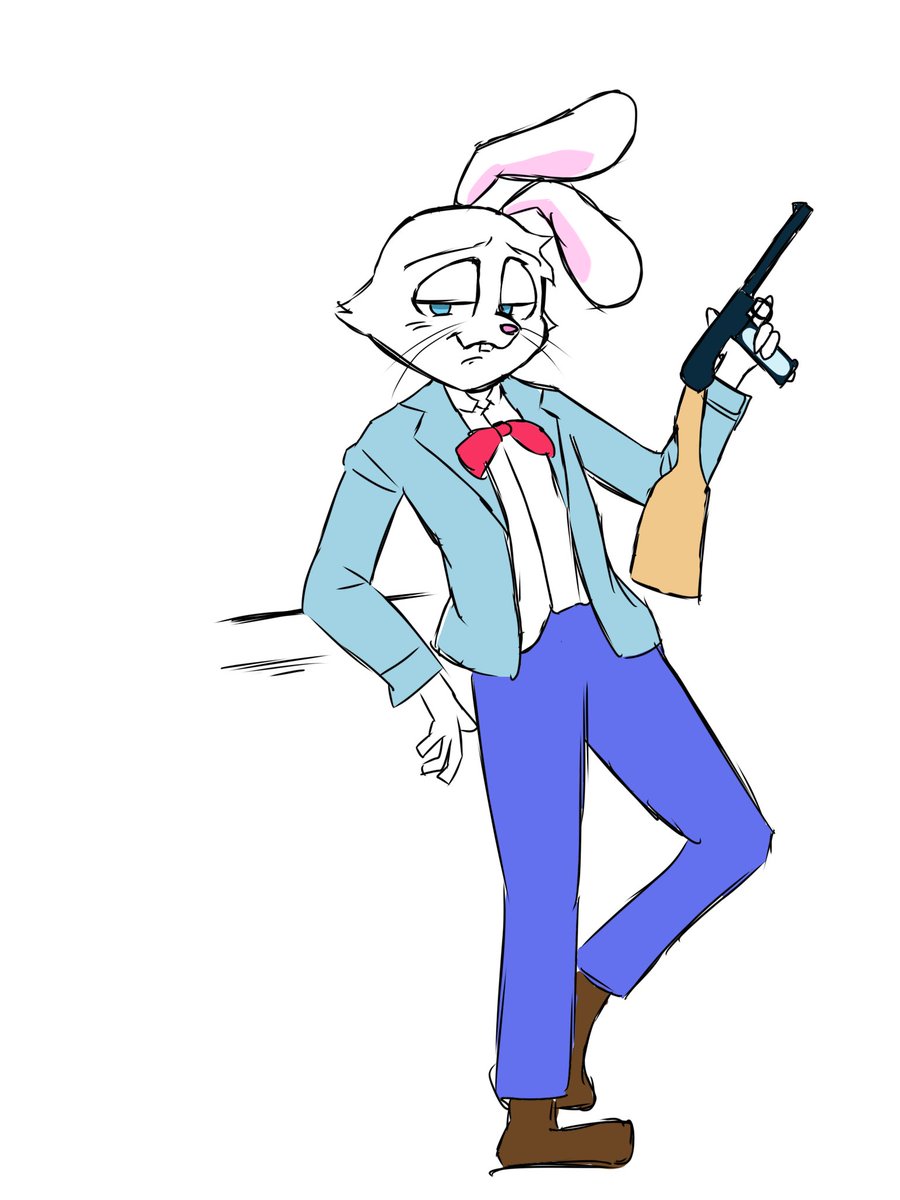 ピーターの全身図を軽く描いてみました✨
木製ストック付きの紺色のC93を持たせてます🔫
多分ピーターは青系の色が好き...🤔