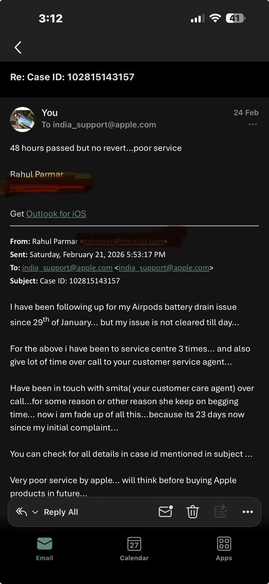 Astro16101985's tweet photo. 1month of case-shuffling and now radio silence on my emails. @Apple @AppleSupport, why is "empowering" customers just a way to buy time? I need a human who actually stays on the case (102815143157)until it's solved. No more ghosting. #TechSupport #AppleSupport #CustomerExperience https://t.co/84uwka0h5J