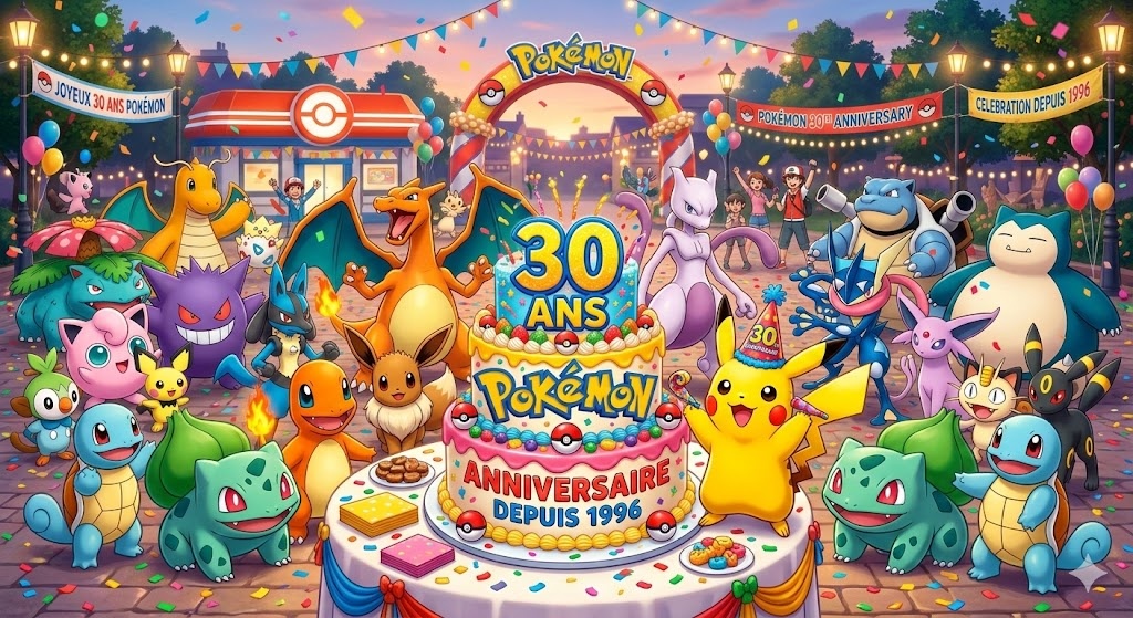 Pokémon fête ses 30 ans aujourd’hui…

30 ans d’amour, de passion, de débats (et parfois de colère 😅) mais surtout 30 ans d’une licence qui a marqué des générations entières depuis 1996 et la 1G.

Franchement, peu d’univers peuvent se vanter d’avoir autant compté pour autant de