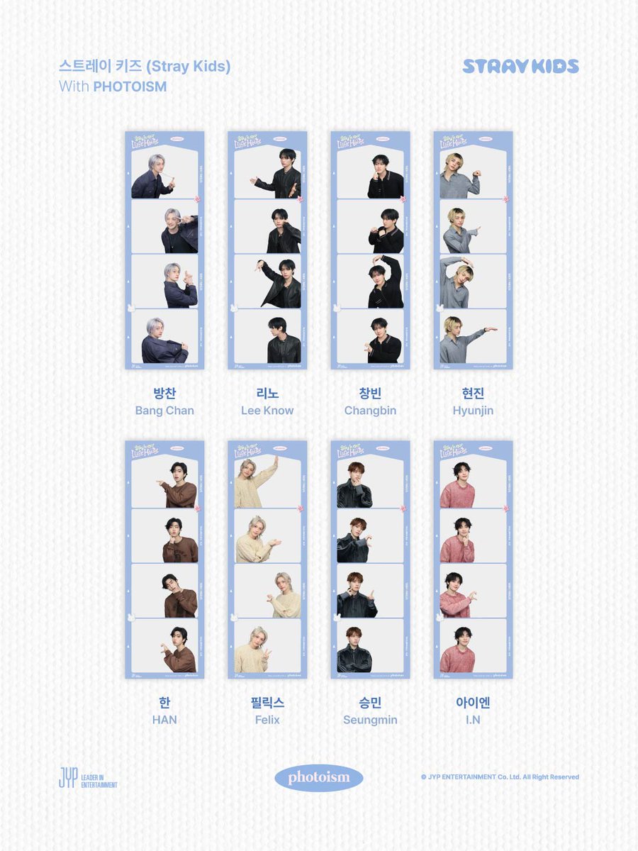 PHOTOISM X Stray Kids
ARTIST FRAME OPEN !

𖤐₊˚༄ 스트레이 키즈 데뷔 8주년 ᵕ̈𖤐₊˚༄

벌써 8주년이라니,,
폼 진짜 기가 막히네❤️‍🔥

6번째 팬미팅까지
스키즈 울타리에 영원히 갇혀🏠

난 스테이가 줏대있게
포토이즘에 살았으면 좋겠어 (◡̀_◡́)ᕤ

포토이즘에서 스트레이 키즈와 함께
소중한