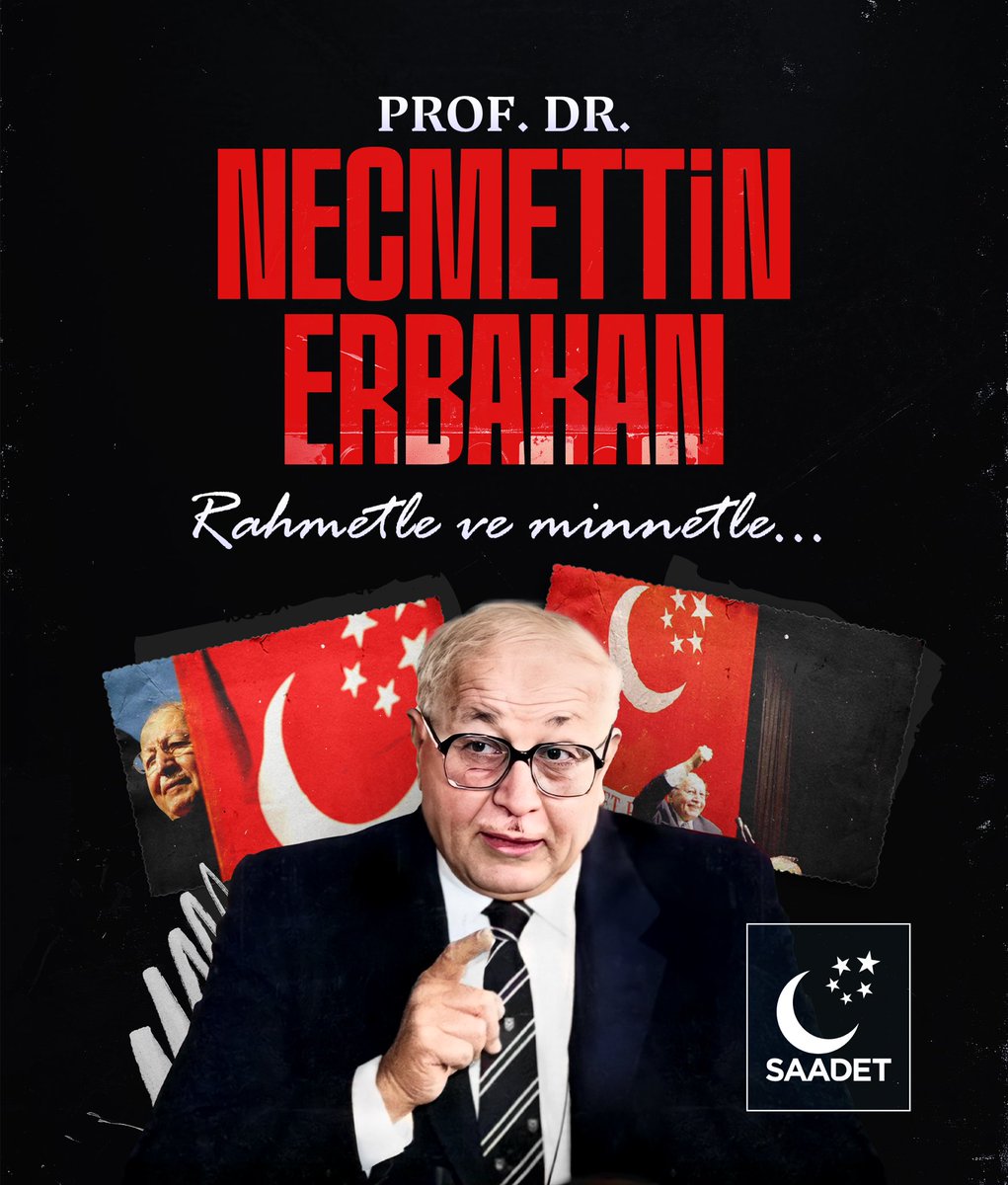 Ömrünü aziz milletimizin istikbali ve mazlumların sesi olmak için vakfeden, bizlere onurlu bir mücadele mirası bırakan merhum Genel Başkanımız Prof. Dr. Necmettin Erbakan Hocamızı vefatının 15. yılında rahmet ve hürmetle anıyoruz.
