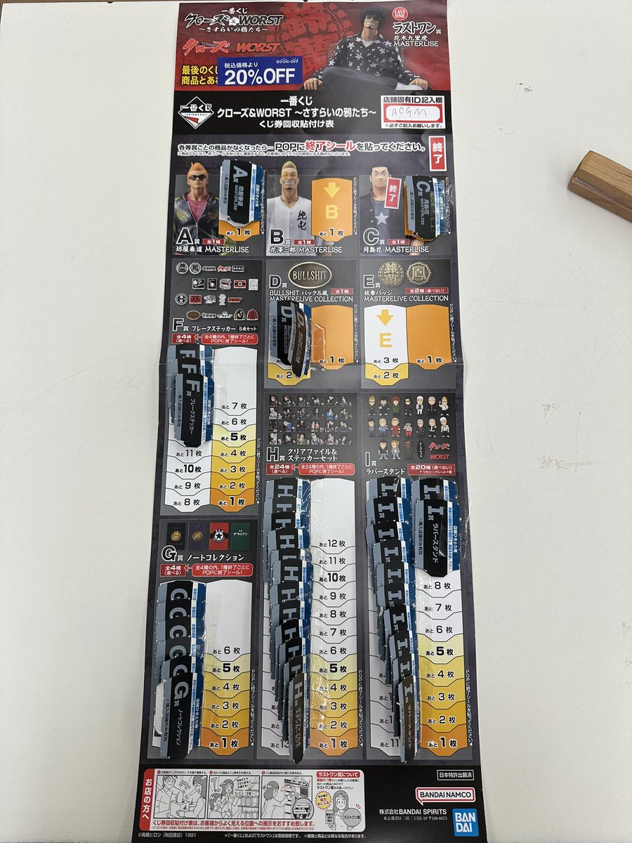 🌟くじ値下げ🌟 一番くじ クローズWORST 20%OFFに値下げいたしました