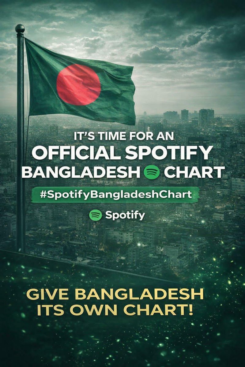anusri_00's tweet photo. Streams don’t lie. 🇧🇩
Bangladesh listens. Bangladesh supports. Bangladesh streams.
So why is there still no Official Spotify Chart for us?
We are not asking.
We are demanding fair recognition.
@Spotify Give Bangladesh its Official Chart.
#SpotifyBangladeshChart https://t.co/GLObutxYvY