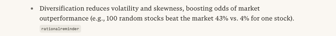 Good news if you're a shit*y stock picker...

Just pick more stocks for a little less shit*y results.