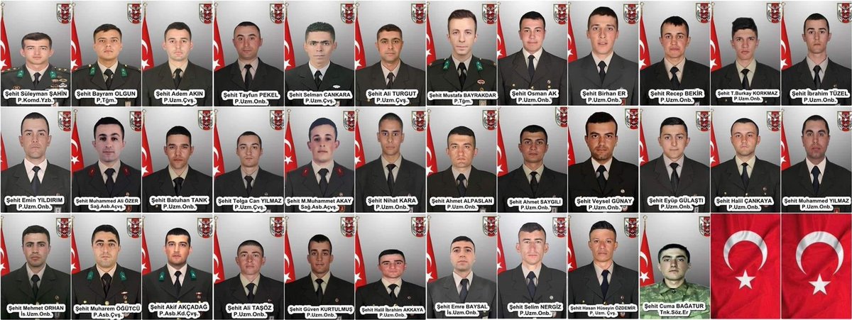 Busranuratmaca's tweet photo. Bir hilâl uğruna, yâ Rab, ne güneşler batıyor!

34 yiğit, 34 evlat, 34 can, 34 Türk.. 
Ruhlarınız şad olsun.🇹🇷

#27ŞubatŞehitleri https://t.co/THW0pr3WKN