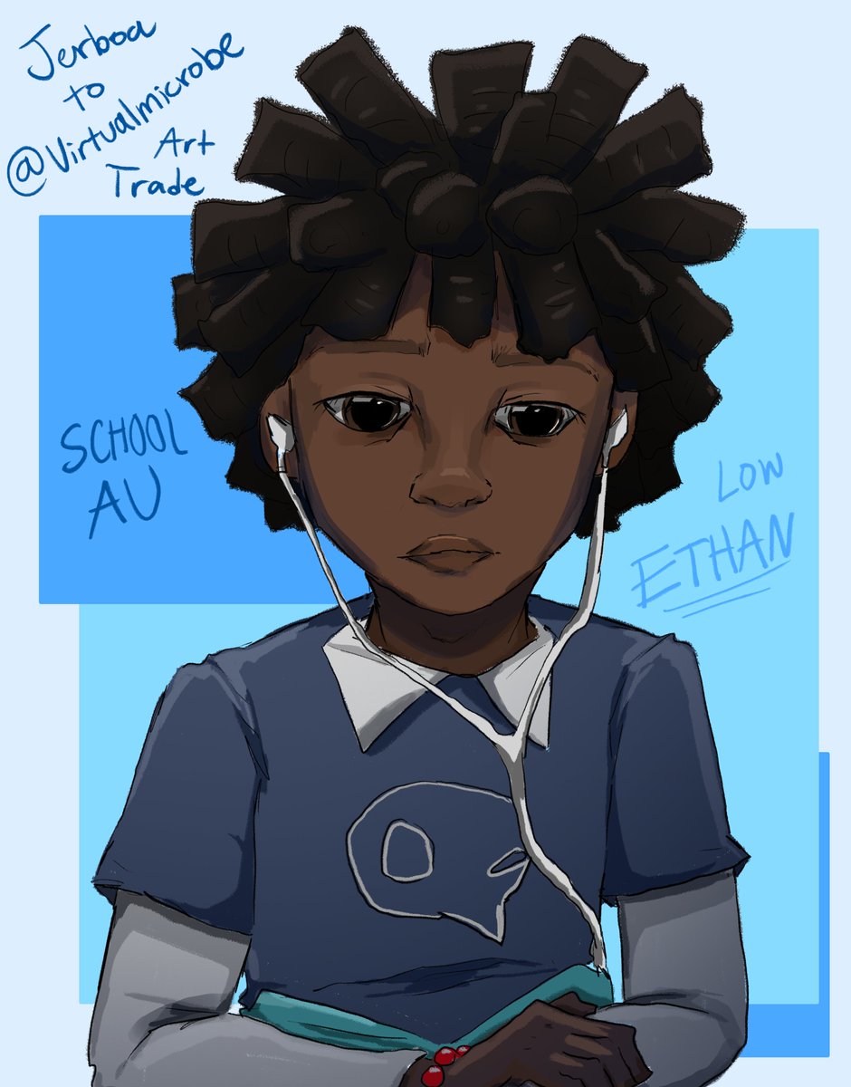 art trade with <a href="/virtualmicrobe/">Dingo / Six ☆</a> !!! his ethan school AU