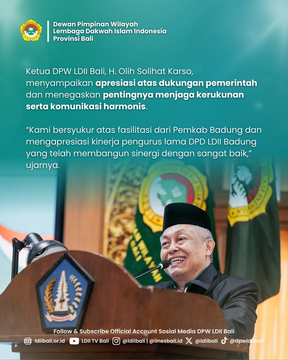 ldiibali's tweet photo. Pengurus Baru LDII Badung Perkuat Sinergi Wujudkan Masyarakat Badung Bahagia
DPW LDII Provinsi Bali mengukuhkan kepengurusan baru DPD LDII Kabupaten Badung masa bakti 2025–2030 di Gedung DPRD Badung, Rabu (18/2/2026).
#LDIIBadung #LDIIBali #LDII #LDIIUntukBangsa https://t.co/33cuWgcTK7