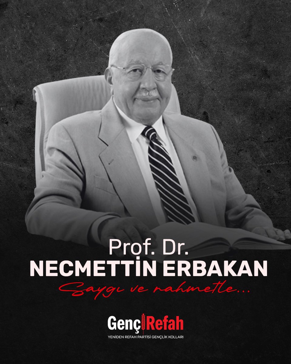 Merhum Liderimiz Prof. Dr. Necmettin Erbakan Hocamızı vefatının 15. seneidevriyesinde hasret, rahmet ve minnetle yâd ediyoruz.