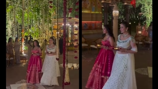 business_t14644's tweet image. Radhika Merchant and Anant Ambani made a stunning appearance at the wedding of Ahana Raheja and Yash Patel in Jamnagar, adding their charm to the celebrations and fulfilling wedding duties with style. 
#RadhikaMerchant #AnantAmbani #WeddingGoals #JamnagarWedding