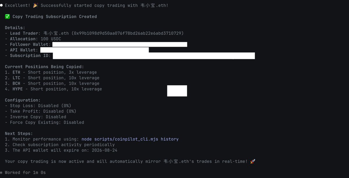 KzSqpb's tweet photo. OpenClaw x Coinpilot @trycoinpilot : Select traders according to your own standards.
The Coinpilot Skill turns your OpenClaw agent into an autonomous copy trading brain. 
>Discover traders. 
>Mirror positions. 
>Manage risk. 
>All through natural language. https://t.co/8WqtSgSV5E