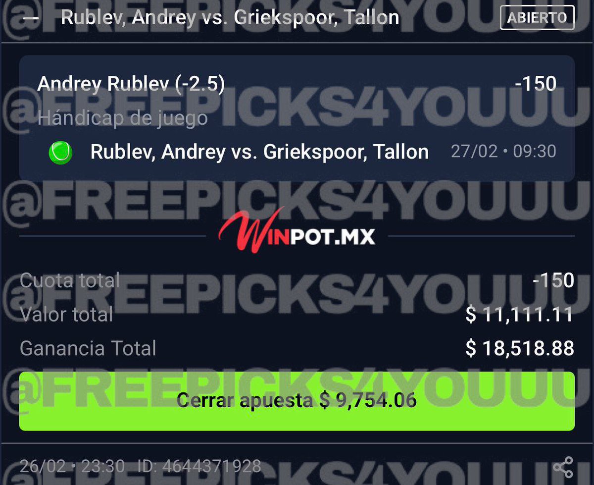 Faraón 👽🎾 PICK PREMIUM

+30❤️🔁💬 y les REGALO 🎁 la segunda MADRUGADORA😈💣.