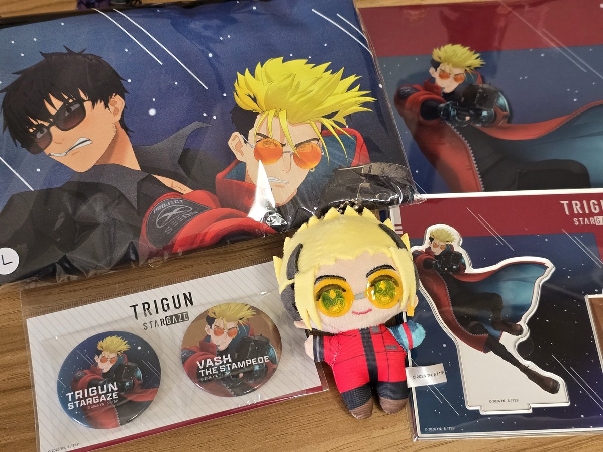 Here's my TV Tokyo Trigun Stargaze merch haul from this morning