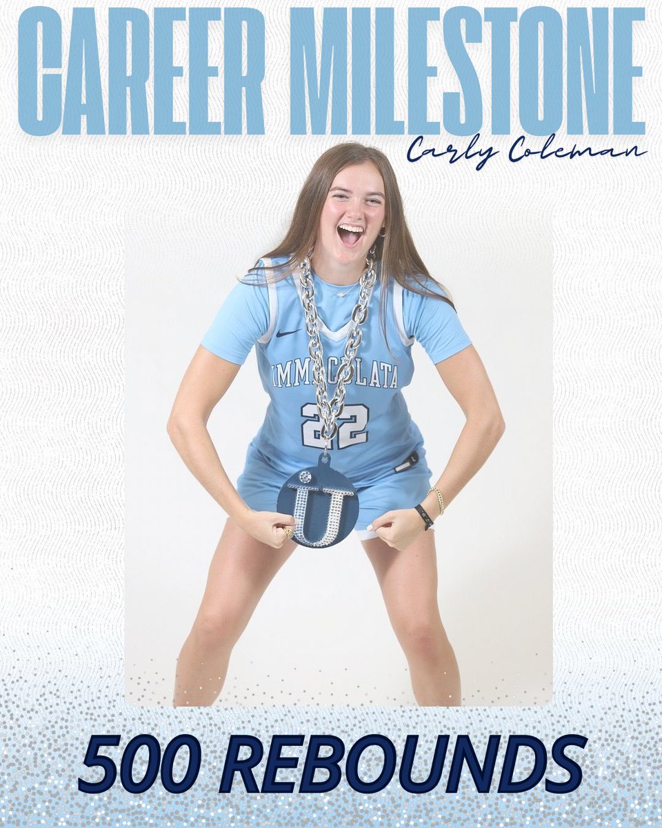 immaculatauwbb's tweet photo. MILESTONE ALERT🚨
Huge congratulations to sophomore Carly Coleman for surpassing 500 career rebounds in just two seasons — and doing it in a semifinal win over Centenary!
#RelentlessMotor x #MacMilestone https://t.co/ejoIjAJTcp