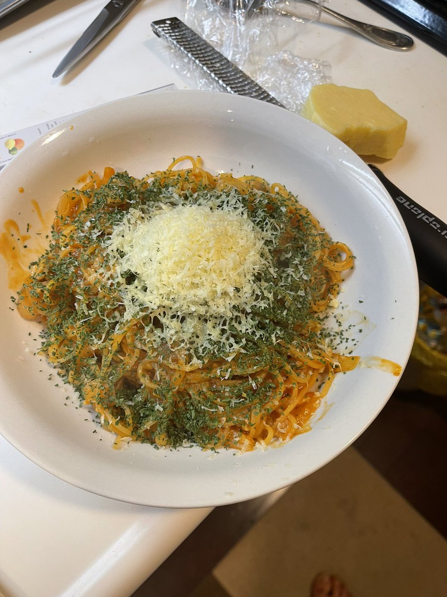 お昼はスパゲティ作りました🍝