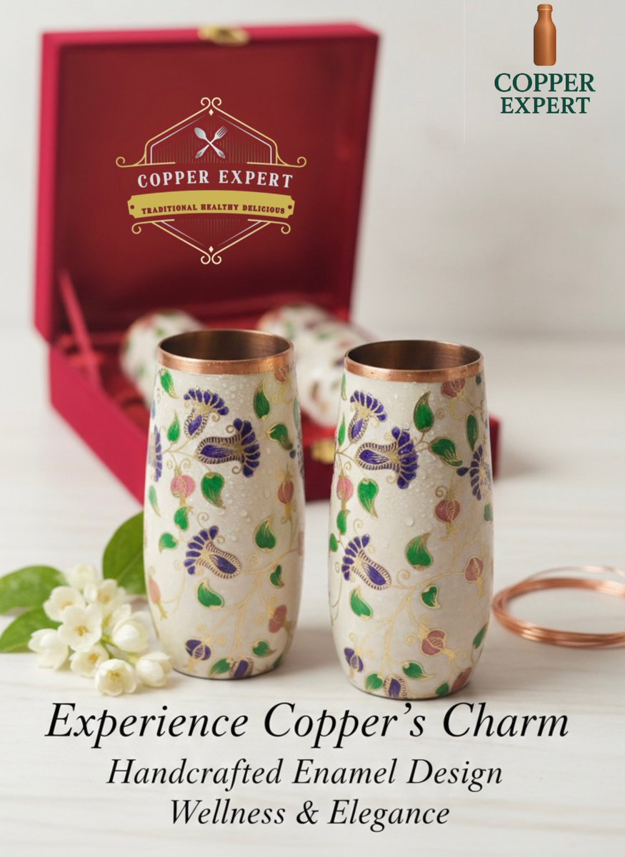 copper_expert's tweet image. Introducing our New Design Pure Copper Glass Set ✨
Now available in Premium Velvet Box Packing 🎁

Perfect for:
✔ Wedding Return Gifts
✔ Festive Gifting

💎 Elegant Design
💎 Pure Copper Quality
💎 Luxury Velvet Packaging

#NewLaunch #CopperGlassSet #copperexpert