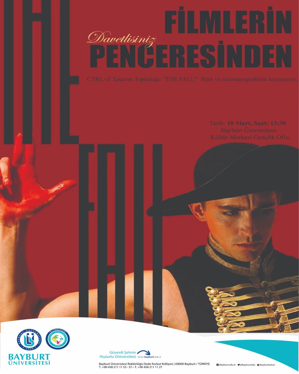 ➡️ CTRL+Z Tasarım Topluluğu
💬 Filmlerin Penceresinden
📅 10 Mart 2026
⏰ 13.30
🔗💻 Kültür Merkezi Gençlik Ofisi