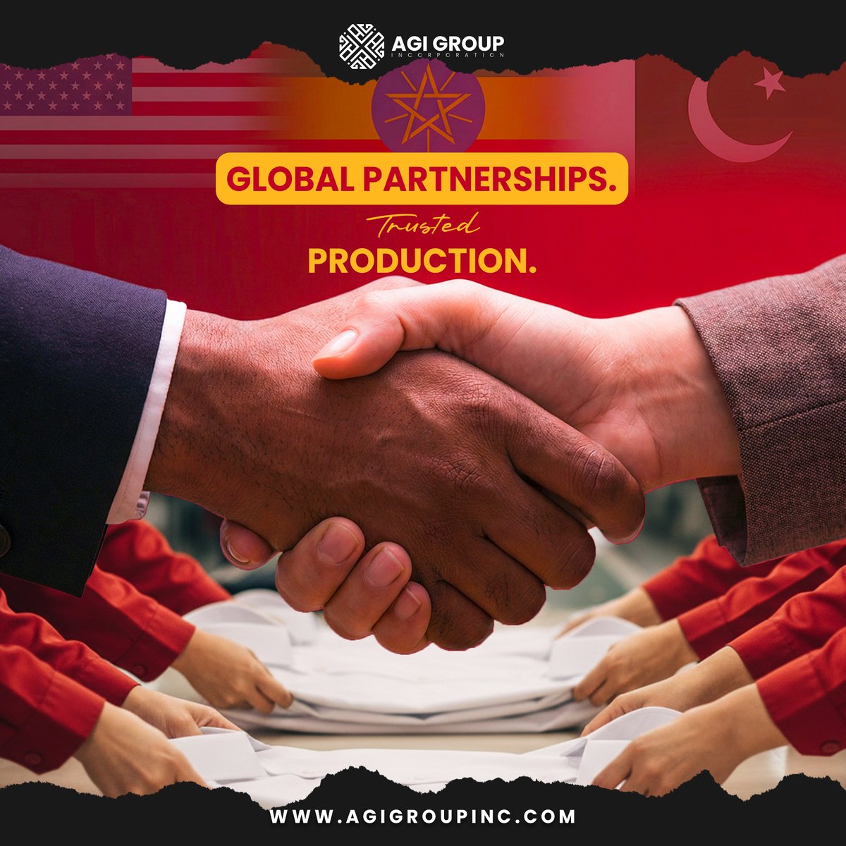 agigroupinc's tweet image. Building long-term partnerships through trust, technology, and transparency. 🌐
#AGIGroup #B2BManufacturing #GlobalFashionPartner