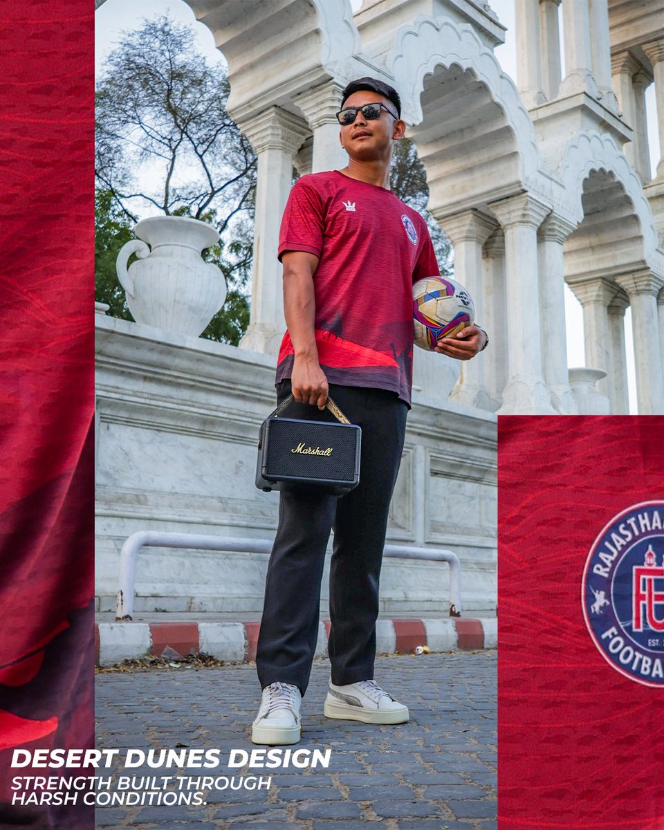 RajasthanUnited's tweet photo. The wait ends today as we  reveals our 𝐇𝐨𝐦𝐞 𝐊𝐢𝐭, IFL 2025–26.

From the sands of Rajasthan to the biggest battles of IFL.
This is our armour. 🔴🏜️

In partnership with @Kingsports

#homekit #newkitlaunch #desertwarriors #RUFCIFL2026 #maroon https://t.co/sAGDxHHF3q