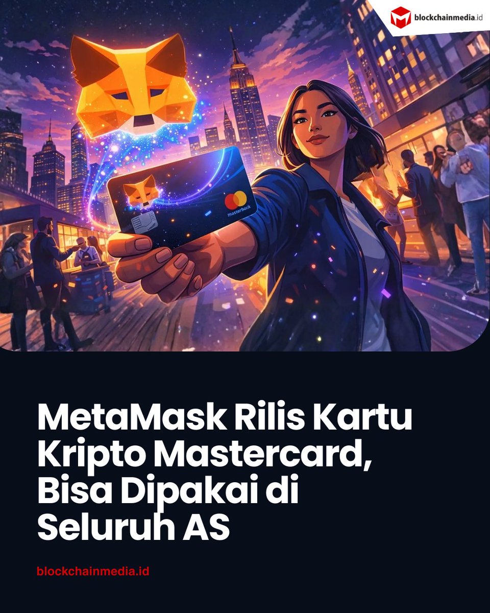 Vingika's tweet image. MetaMask luncurkan kartu kripto Mastercard di seluruh AS, dukung self-custody, reward mUSD dan integrasi DeFi.

BACA SELENGKAPNYA: blockchainmedia.id/metamask-rilis…

#mastercard #metamask #crypto #cryptonews #asetkripto #beritakripto