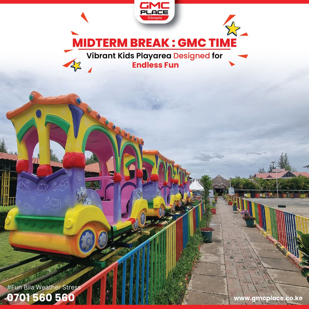 gmc_fun's tweet photo. From train rides to ferris wheel thrills and banana boat fun, there’s something exciting for every child at GMC Kitengela.
📍 3.2 KM from Kitengela Town along Namanga Highway
📞 0701 560 560
#GMCMidtermFun https://t.co/HFWNGsX6Wd