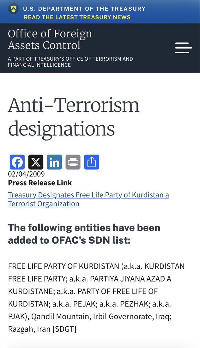 Eternal_3_'s tweet photo. @Fahimehkhezr برام جالبه که یکی از کارکنان صدای امریکا داره از ائتلافی دفاع می‌کنه که یکی از احزاب حاضر در اون از نظر دولت امریکا یک سازمان تروریستیه!
@USTreasury مدتهاست پژاک رو سازمان تروریستی اعلام کرده و چطور @VOAfarsi  این موضوع رو نادیده می‌گیره؟ https://t.co/i9XcXbJyff