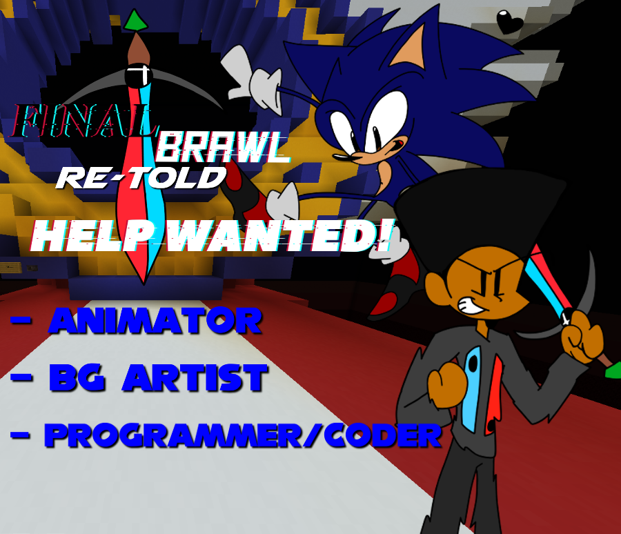 TkWorldNetwork's tweet photo. I'm Looking For Some BG Artist(s), Animator and Coder's For A FNF Mod I've Been Trying To Lift Off The Ground. (THIS IS NOT A PAID PROJECT)

This mod based around a Super Smash Bros inspired MC Server, bringing in many characters from popular IP's such as Sonic, UT/DR and more! https://t.co/yrVHI7ml0k