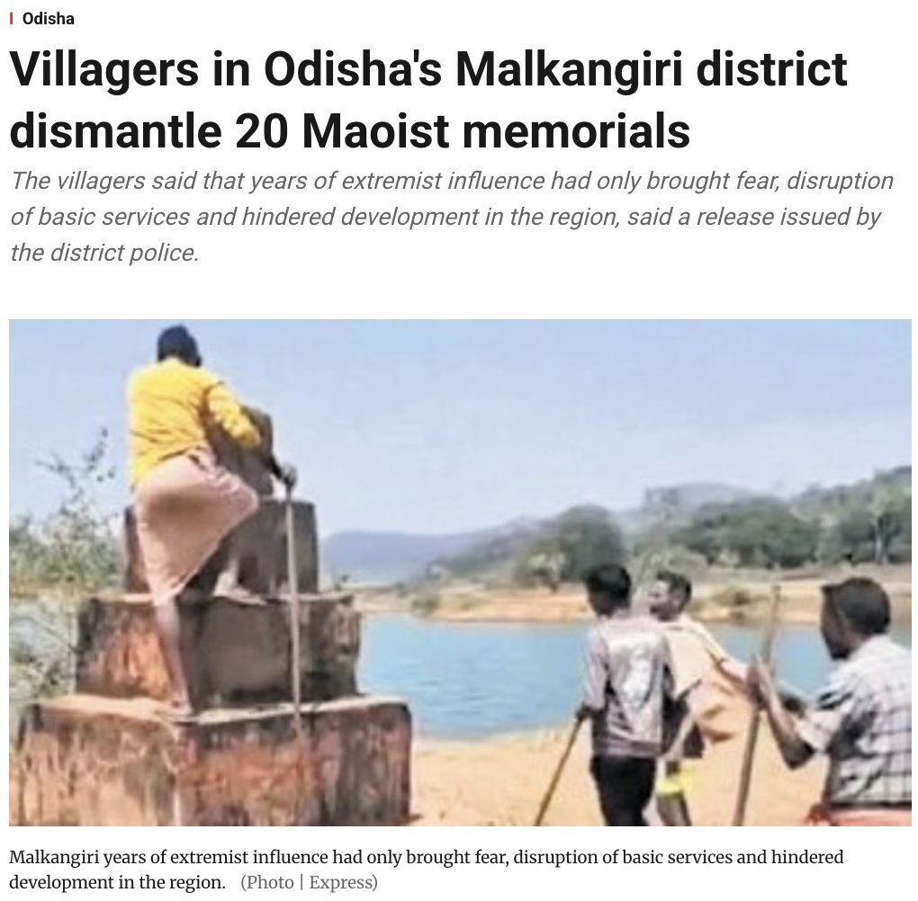 AskLipun's tweet image. Malkangiri villagers dismantle 20 Maoist memorials, a direct rejection of violent leftist extremism that exploited tribal lands for decades.

People have chosen development over red terror.

#Odisha #Malkangiri #LWE