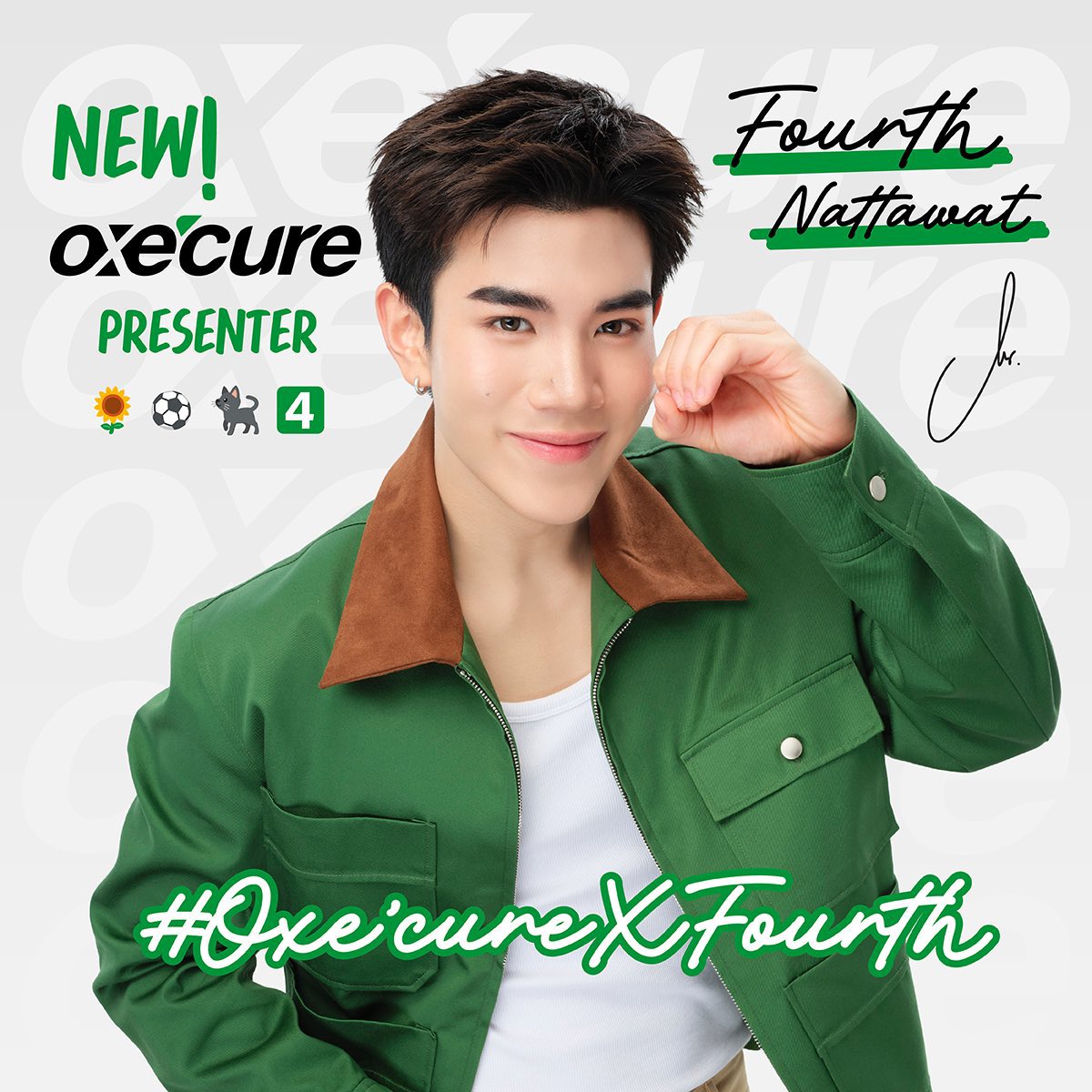 ขอแสดงความยินดีกับ “โฟร์ท ณัฐวรรธน์” <a href="/tawattannn/">FOURTH</a> ในฐานะ Brand Presenter ของ Oxe’cure Thailand 💚

แฟนๆ รอติดตามแคมเปญของโฟร์ทและ Oxe’cure Thailand ได้เลย 

#OxecureXFourth 
#Oxecurethailand <a href="/Oxecureofficial/">Oxe'cure</a> 
#อ๊อกซีเคียวเคลียร์สิวแบบโปร #OxecureAcneCareExpert
