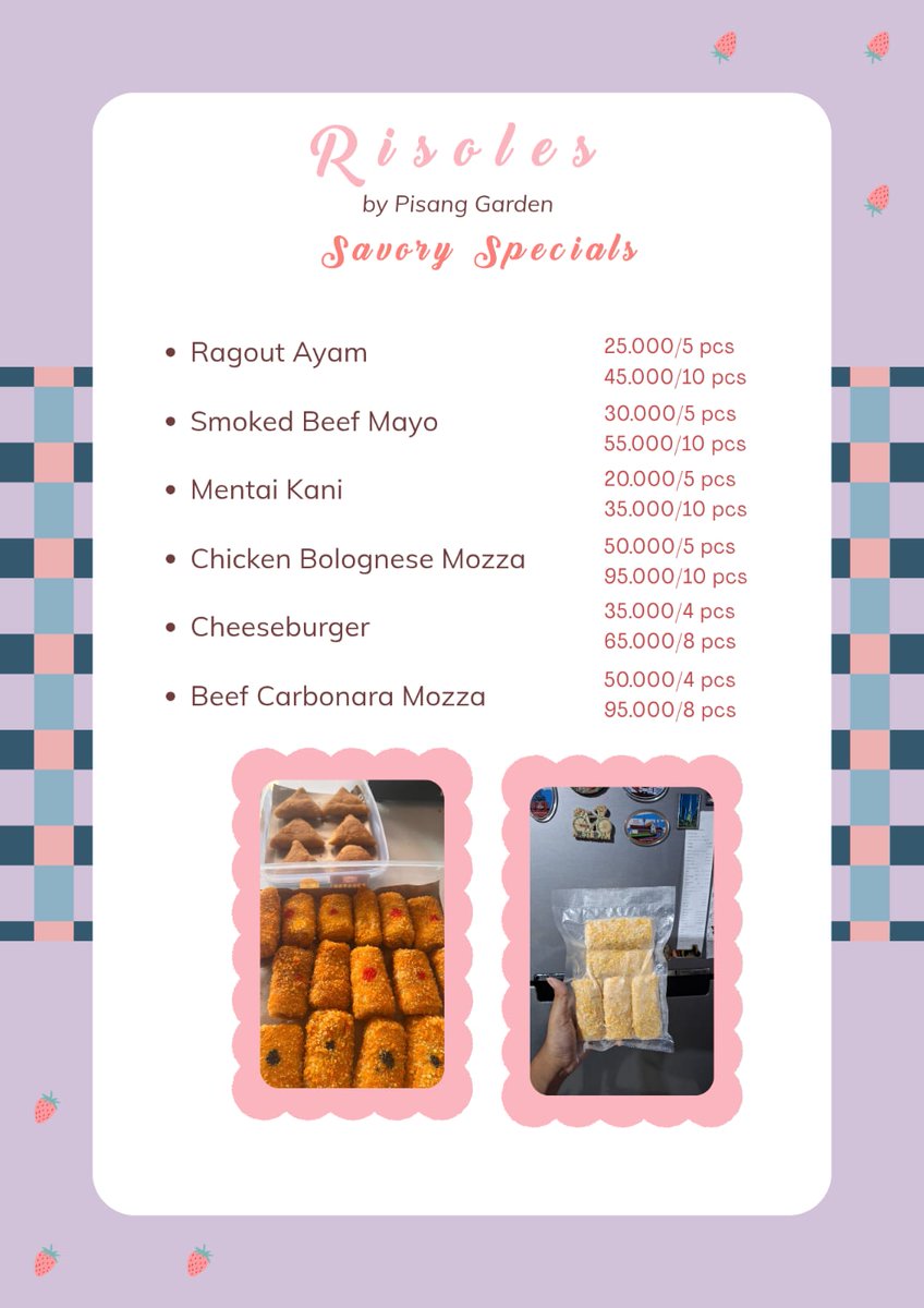 dughkdydnd's tweet photo. Teman- Teman di Bekasi &amp; dimanapun klean berada, yang mau aneka Risol &amp; Dimsum Goreng Keju bisa yaaaaa! Bisa kirim via Paxel &amp; Gosend &amp; lalamove 🥰 Untuk yang tinggal di sekitaran Bintara, Kranji, Jakasampurna, Perumnas 1, Kayuringin dan sekitarnya bisa dianter yah. https://t.co/bnsgvFc5zB