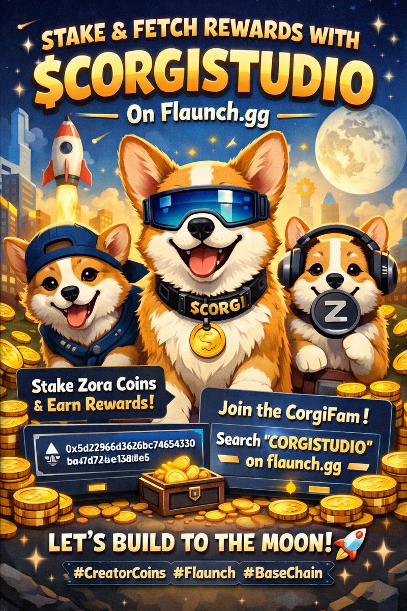 CBS2Inc's tweet photo. ✨Just launched our $CORGISTUDIO staking group on flaunch gg - stake your Zora creator coin (addr: 0x5dd2966d3626dbc746545331ba7d72a4e138d8e5) and earn and chill with the pack!
CorgiFam, ready to stake &amp; fetch those rewards? Drop a 🐕 if you’re in!
#CorgiFam #Flaunch #BaseChain https://t.co/NRyIGLCAGw