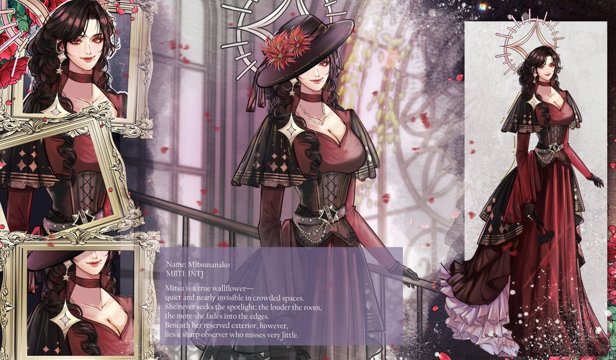 [Introducing my Eonitesona]
Mitsu: The Wallflower Who Paints the World’s Secrets. In a universe that never sleeps, she is the silent brush that keeps the stars aligned; an unsung deity painting the borders between existence and the void✨
#EONITESONA  #EonOfStars #EONITES