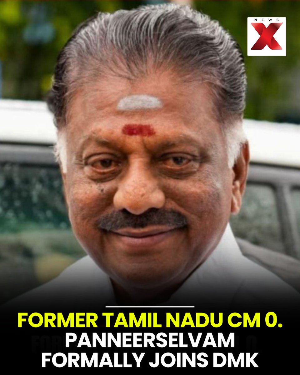 NewsX's tweet image. Former Tamil Nadu CM O. Panneerselvam formally joins DMK.

#former #tamilnadu #chiefminister #opanneerselvam #joins #dmk