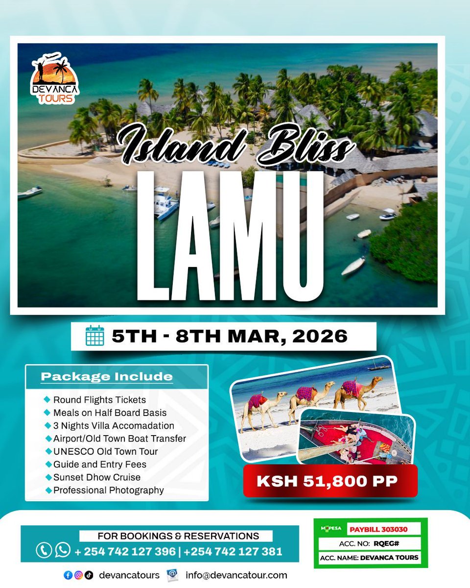 Lamu Island Bliss is a journey into the heart of Swahili heritage, blending luxury with the raw beauty of Kenya’s oldest living town. 🇰🇪🐚