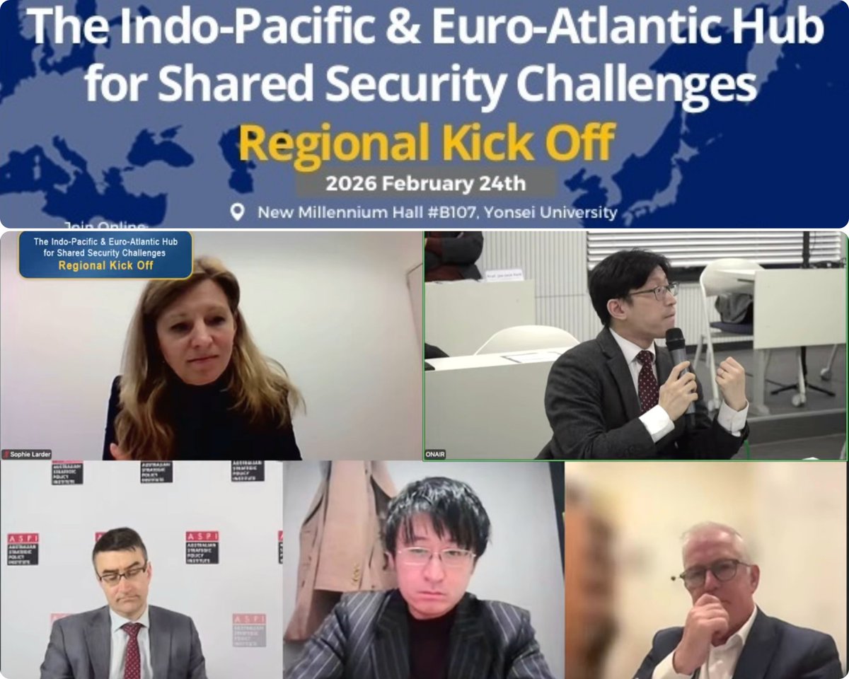PietroDeMatteis's tweet photo. With Amb. Ruge &amp; 13 think tanks/universities from  🇦🇺, 🇯🇵,  🇳🇿, 🇰🇷  @NATO launched the virtual "Indo-Pacific &amp; Euro-Atlantic Hub for Shared Security Challenges" 🌏 to enhance public understanding on issues like hybrid &amp; cyber threats, disruptive techs &amp; support for Ukraine 🇺🇦 https://t.co/8yzz11H3K1