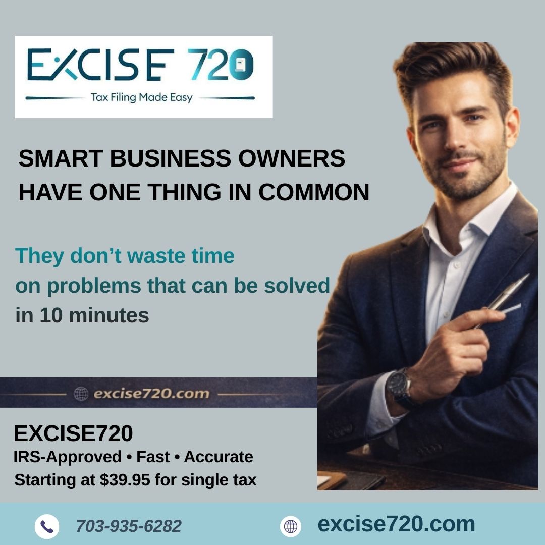 excise720's tweet image. Filing your IRS Form 720 with Excise 720 takes just 10 minutes, is IRS-approved, and starts at only $39.95.
Stop overthinking your excise tax filing. 

 excise720.com

#Excise720 #SmartBusinessOwners #Form720 #ExciseTax #IRSApproved #TaxFiling