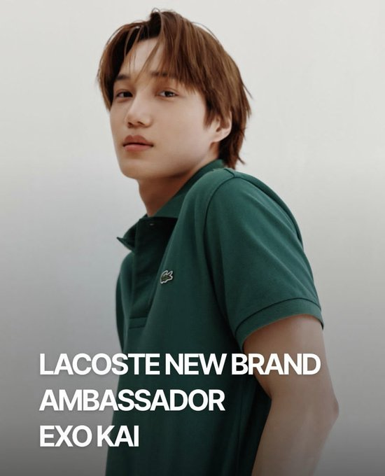 _Kpop_Stats_'s tweet photo. #KAI of #EXO has been announced as the new brand ambassador for Lacoste. https://t.co/2udElvqNLg