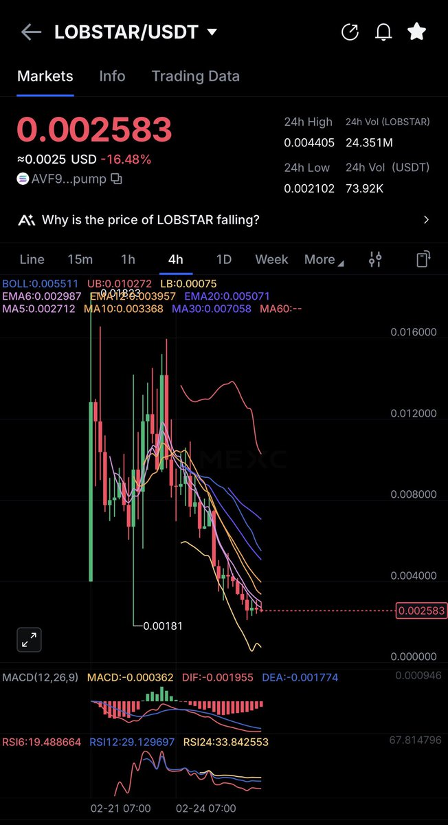 Gm fam. 
As you remember we made nice gains with $LOBSTAR recently. 
At the moment it dipped again hugely. 
What you think we will go lower from here or up?