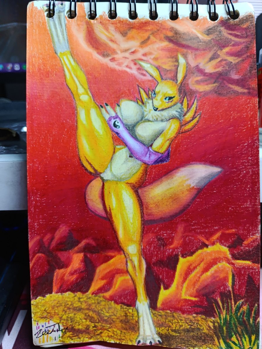 comando197's tweet photo. I'm glad I went back to doing something the traditional way; it's something AI hasn't taken from us yet, and I hope it never can, if that's even possible.  

#renamon #digimon #anthro #furry #furryart #sfw #commsopen https://t.co/WN1HTmxJHO
