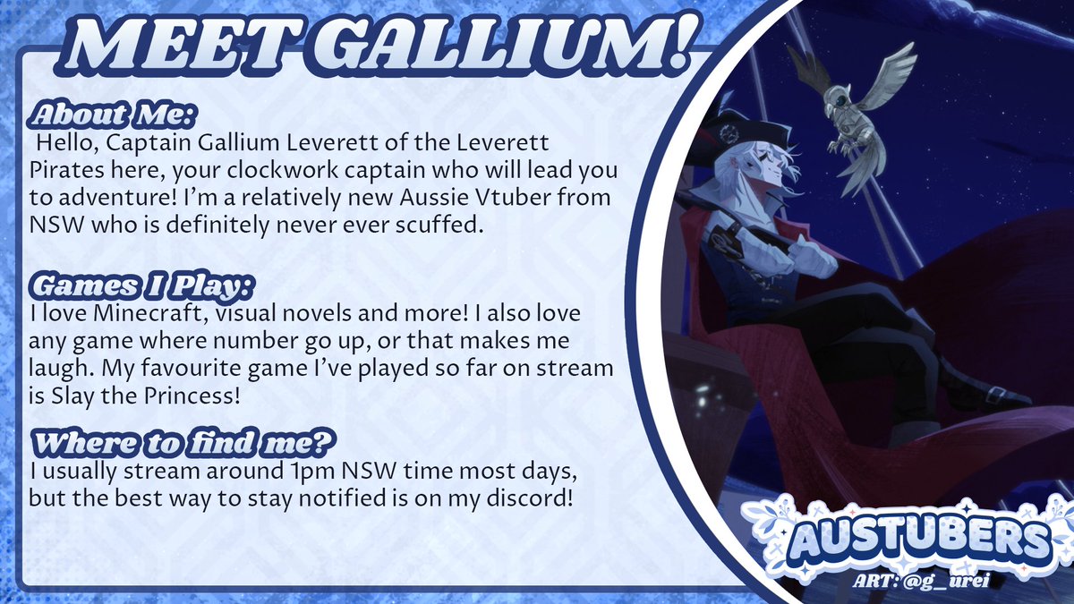 AusTubers's tweet photo. 🩵 This week's AusTuber of the week is @GalliumLeverett  ! 🩵
Are you looking for adventure?
Find them here: https://t.co/4iiAMw5gUj https://t.co/u6wdnqmx75