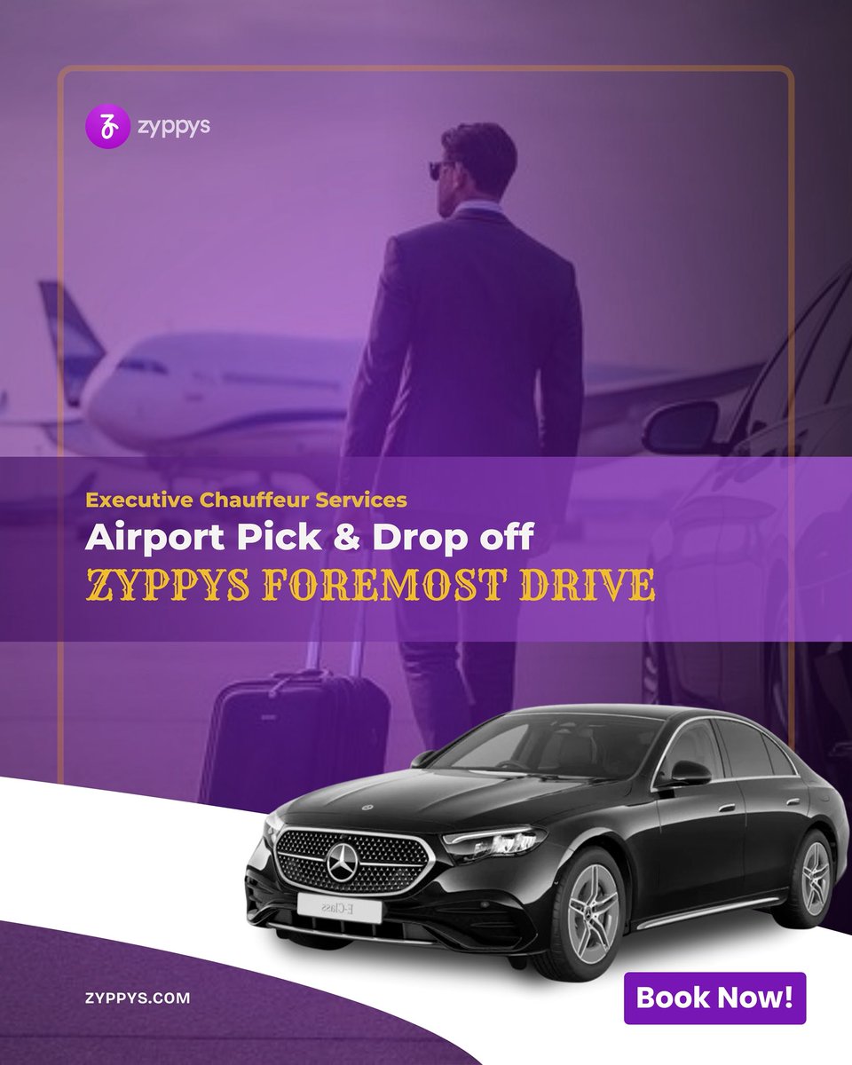 zyppys's tweet photo. Touch down in style with @zyppys ✈️🚘

Seamless airport pick &amp; drop.
Premium comfort. Professional chauffeurs. Zero hassle.
No waiting. No hassle. Just smooth rides, every time.

Book now at https://t.co/PMswGLq8El

#Zyppys #AirportTransfer #ExecutiveTravel #LuxuryChauffeur https://t.co/dqjuT1wlLH