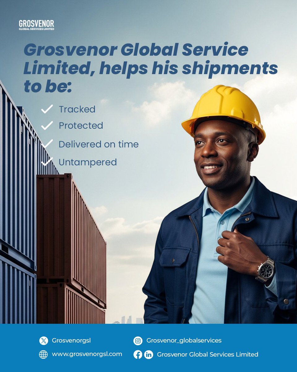 Grosvenorgsl's tweet image. Peace of mind is what happens when logistics is done right.
This is Grosvenor Global Services Limited.

Send us a message today, and let's get started.
#GrosvenorGlobal #LogisticsDoneRight