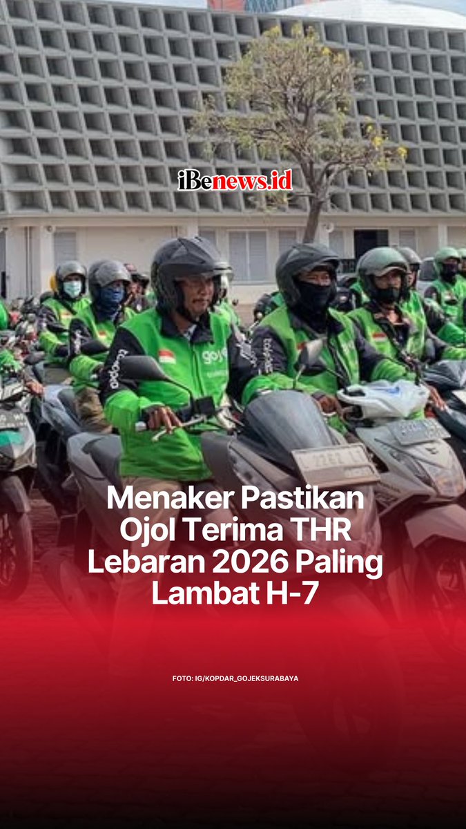 Menteri Ketenagakerjaan (Menaker) Yassierli memastikan para pengemudi ojek online (ojol) kembali menerima Bonus Hari Raya (BHR) pada tahun ini. 

Pengumuman resmi akan disampaikan bersamaan dengan Surat Edaran (SE) tentang Tunjangan Hari Raya (THR) bagi pekerja.

#ojol #menaker