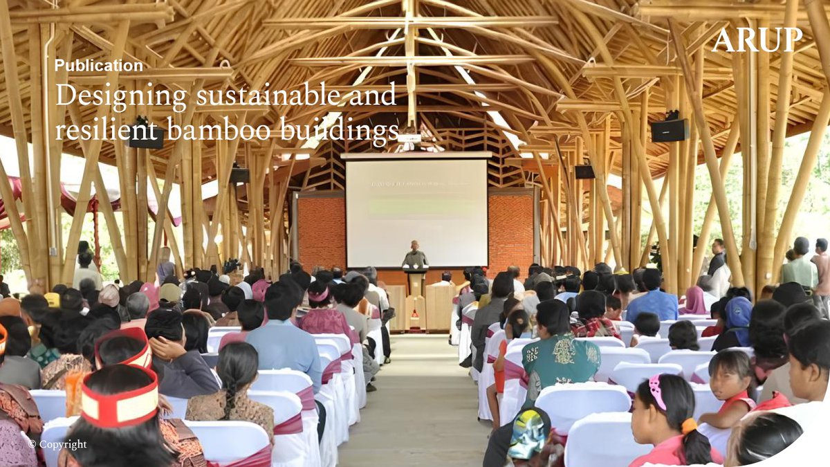 世界のCO2排出削減に向け🌱持続可能な建材として注目される竹に関し、英国構造技術者協会（IStructE）はアラップや大学機関と連携し、竹構造の新たな設計ガイドを発行📒10年以上にわたる国際的な研究・実験を集約し、竹を主流の建材として標準化する取り組みに貢献しています。x.gd/G756A